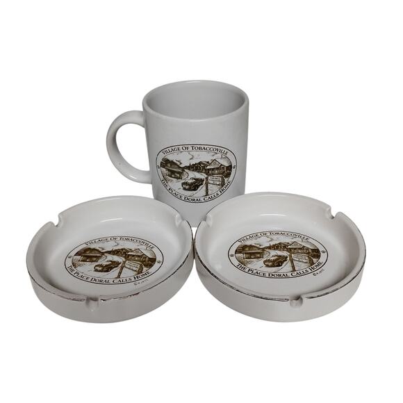 🚬☕Vintage RJ Reynolds Doral Cigarette Ashtrays Mug Tobacco Cup Collectible - Picture 16 of 16